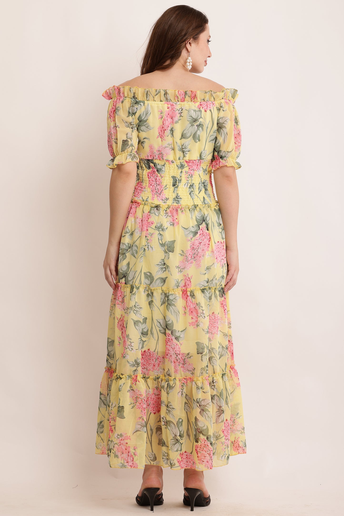 Stylish Ruffle Neck, Frill Dress